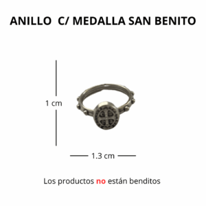 Anillo con medalla de San Benito